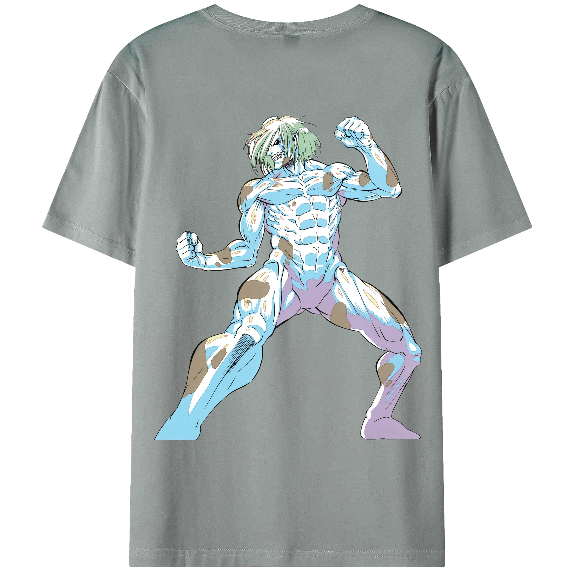 （画像用） 進撃の巨人 Attack on Titan 綿100％ メンズ半袖Tシャツ（バックプリント） 通気性